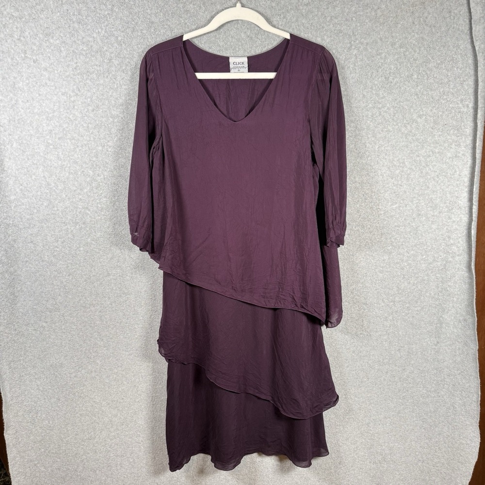 Click By Color Me Cotton S Shift Dress Cupro Rayon Pink Tiered Coastal Lagenlook